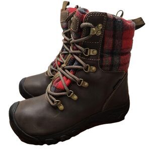 Keen Greta Boot – Women’s 6, Waterproof, Brown/Red Plaid, Euro 36